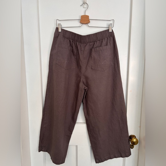 Anne Klein Linen Cropped Wide Leg Pants Size Medium - Picture 6 of 7